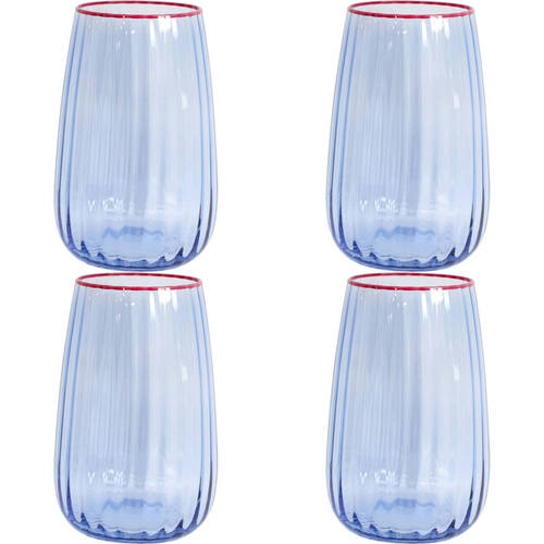 4PK LVD Water Glass Barware/Drinkware  Decor 570ml - Blue Tingle
