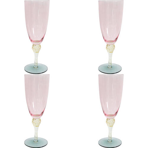 4PK LVD Champagne Glass Home/Kitchen Drinkware Decor 20cm - Sherbert