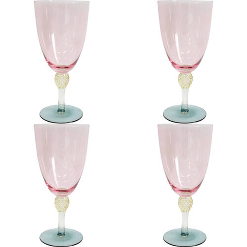 4PK LVD Wine Glass Home/Kitchen Drinkware Decor 20cm - Sherbert