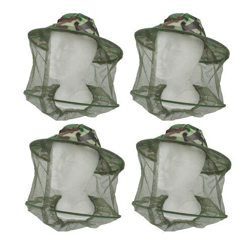 4x Yard Master Polyester Mosquito Net w/Wide Brim Hat Camo Outdoor Camping Green