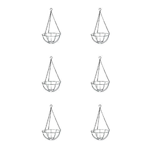6PK Antheia Green Homewares 25cm Wire Hanging Basket - Assorted
