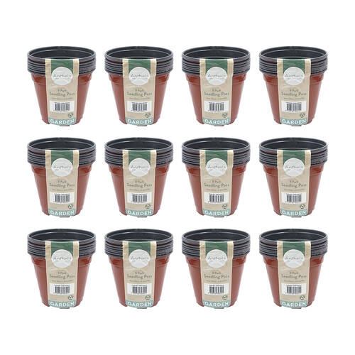 96pc Antheia Green Homewares Soft Plastic Seedling Pot 11x9.5cm - Brown