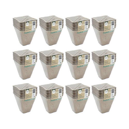 96pc Antheia Green Homewares Eco Square Paper Seed Pot 8cm 