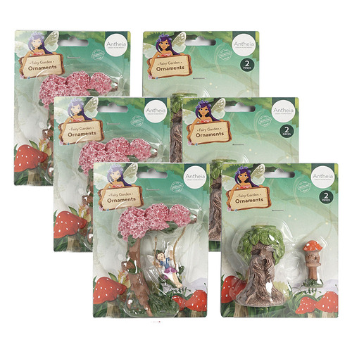 6PK Atheia Green Homewares Fairy Garden Ornaments Assorted