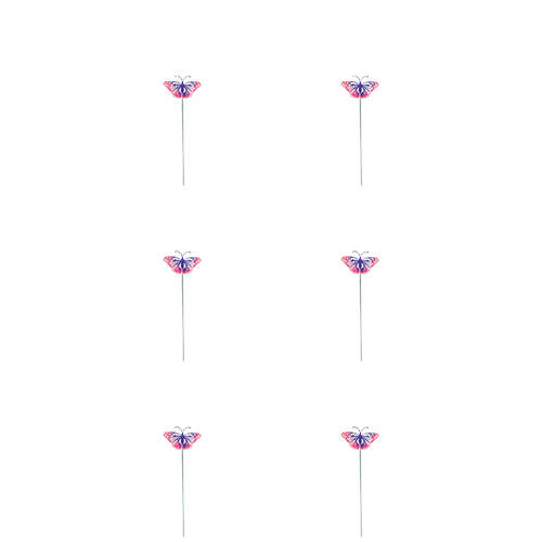 6PK Antheia Green Homewares Garden Stakes Butterfly Assorted 68cm