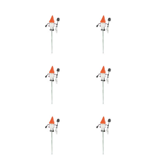 6PK Antheia Green Homewares Garden Stakes Gnome w/ Shovels 68cm
