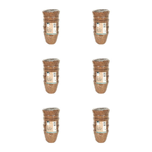 36pc Antheia Green Homewares 10cm Coco Fibre Pot Seed Starters Pot Brown