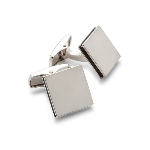 Geoffrey Beene Metal Alloy Silver Square Men's Formal Cufflink