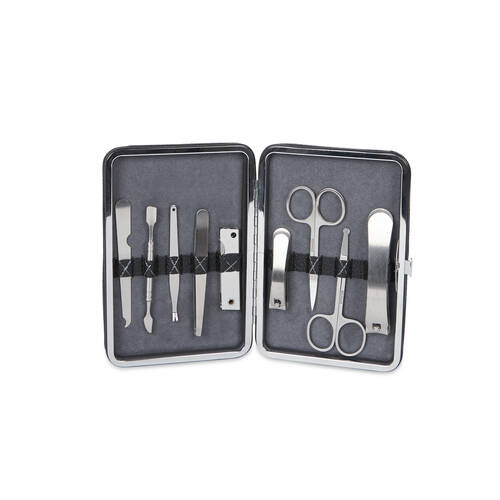 9pc Geoffrey Beene Stainless Steel Manicure Set w/ Case - Black