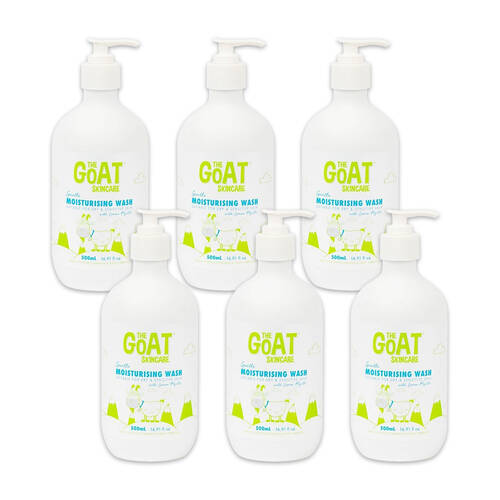6PK The Goat Skincare Gentle Moisturising Body Wash Cleanser w/ Lemon Myrtle 500ml
