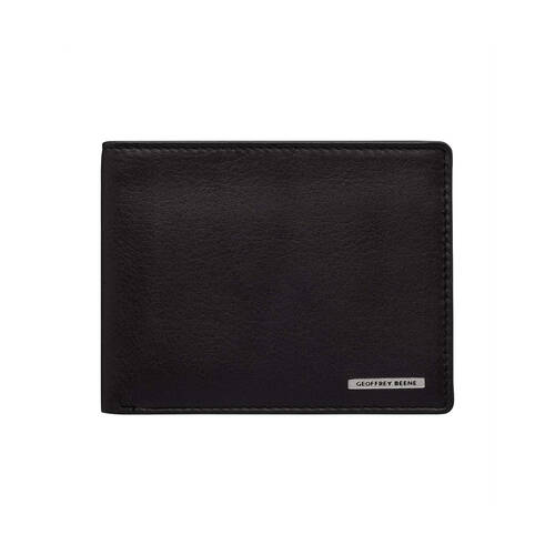 Geoffrey Beene Leather L-Fold Wallet w/ ID Window 23x9.5cm - Black