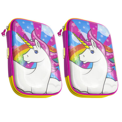 2PK Glitter Critters Name Me 12 Pencil Slot Pencil Case – Unicorn