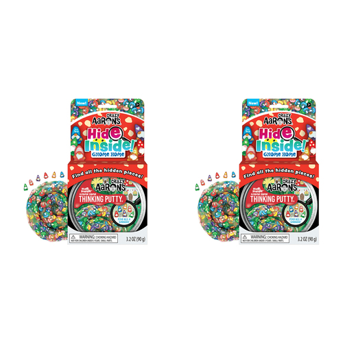 2PK Crazy Aarons Thinking Putty Gnome Home Hide Inside Toy 10cm 3y+