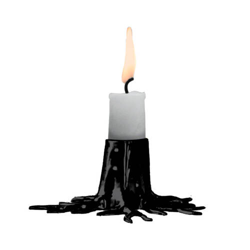 Garden Glory Candle Holder Stand Mini Root 10x6cm - Onyx Black