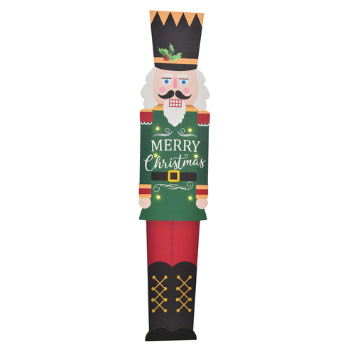 Gibson Gifts Xmas Wooden Nutcracker Stand LED Home Decor 125x26cm