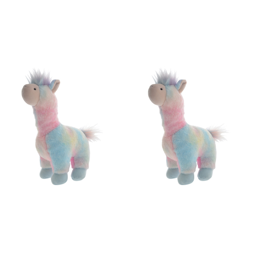 2PK Gibson Gifts Plush Rainbow Llama Kids/Children Soft Toy