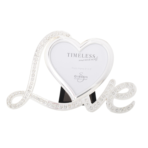 Gibson Gifts Love Heart 3x3'' Photo Frame Home Decor Silver