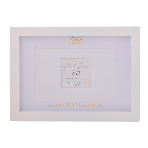 Gibson Gifts Jewelled 80th Picture/Photo Frame 6x4" Rectangle