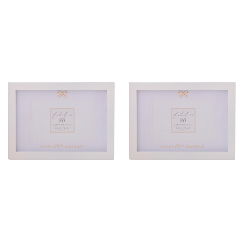 2PK Gibson Gifts Jewelled 80th Picture/Photo Frame 6x4" Rectangle