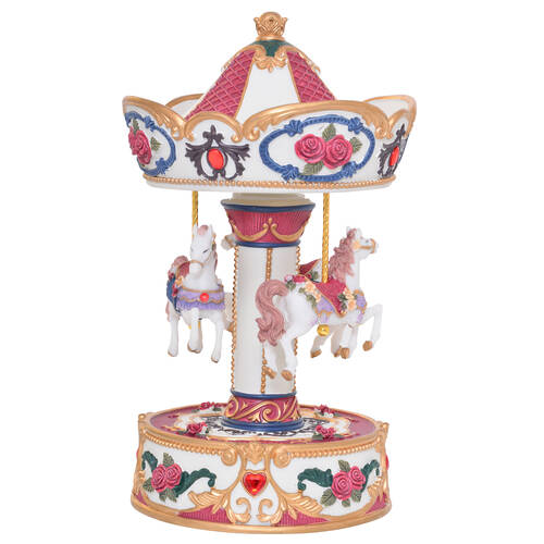 Gibson Gifts Musical Christmas Decoration Carousel Medium 120x120x210mm