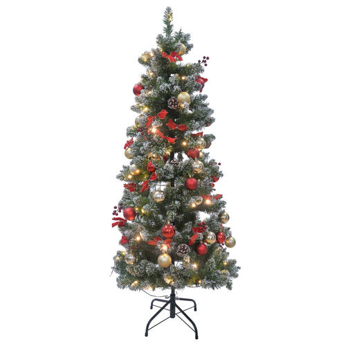 Gibson Gifts Pop Up LED Christmas Tree w/ Lights & Baubles 600x600x1500mm