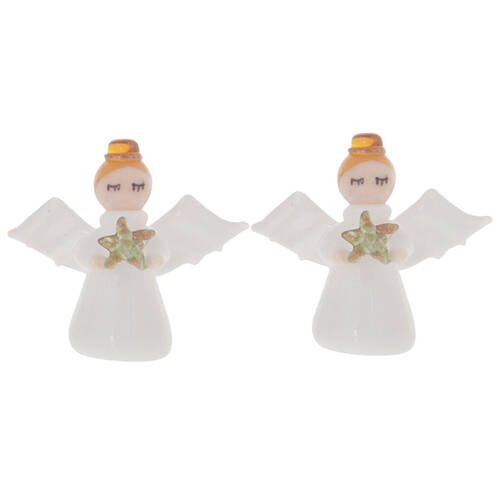 2PK Gibson Gifts Artisan Glass Angel Christmas Decoration Ornament 20x46x42mm