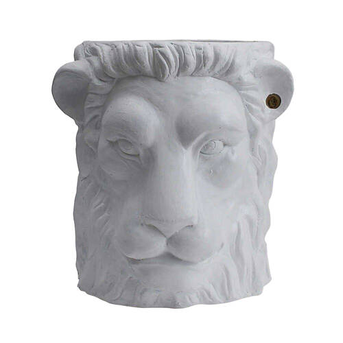 Garden Glory Lion Flower/Plant Pot Decor Large - White