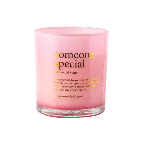 Someone Special Noun Vanilla Scented Pink Pearlescent Candle Round 12.5cm