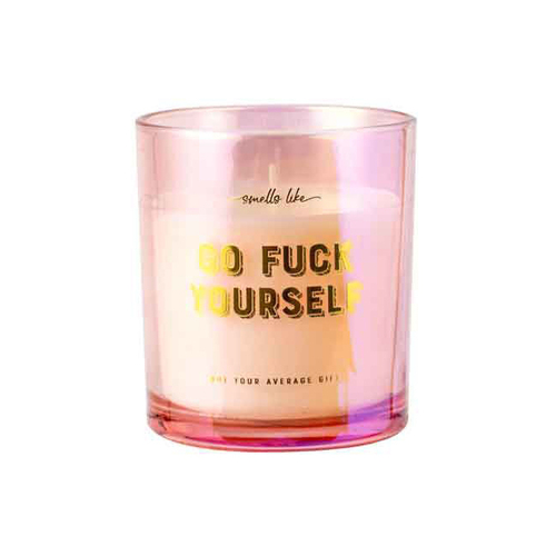 Go F**K Yourself Vanilla Scented White Pearlescent Candle Round 12.5cm