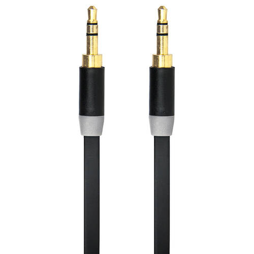 Gecko 1m Flat 3.5mm Male AUX Audio Cable - Black