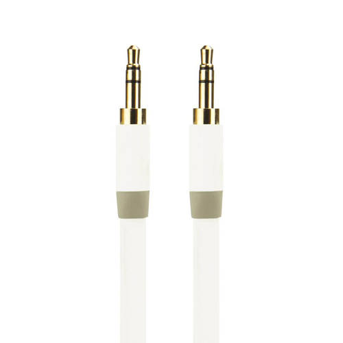 Gecko White 1M Flat Sound Wire Aux Cable