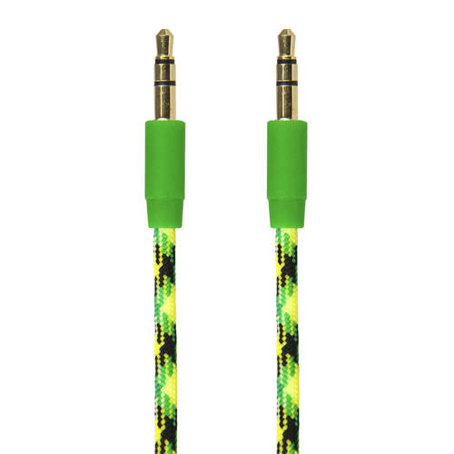 Gecko Green/Yellow 1M Braided Aux Audio Cable