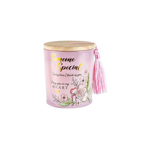 Someone Special 300g Vanilla Scented Candle w/ Wood Lid & Tassel