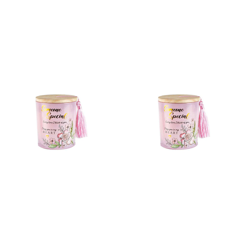 2PK Someone Special 300g Vanilla Scented Candle w/ Wood Lid & Tassel