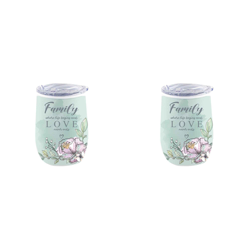 2PK Family 360ml Stainless Steel Double Walled Insulated Mug - Green