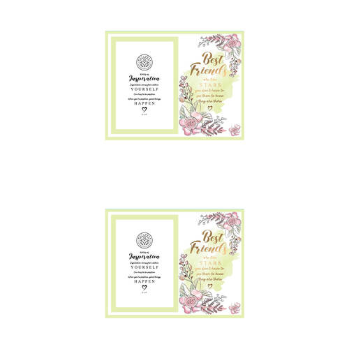 2PK LMD Glass Best Friends Wellness Photo Frame Decor 18x19cm