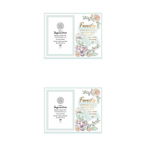 2PK LMD Glass Family Wellness Photo Frame Decor 29x15cm