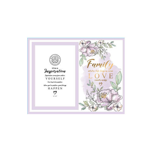 LMD Glass Family Wellness Photo Frame Decor 29x15cm