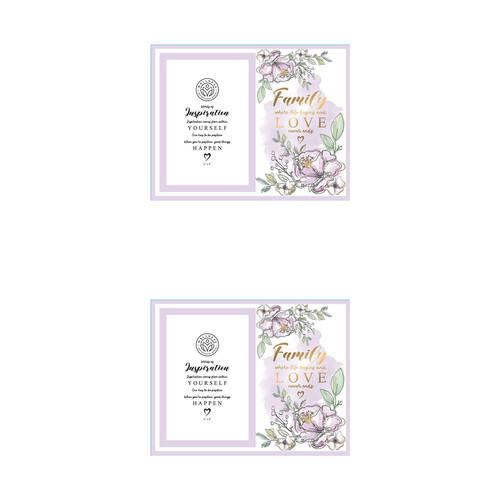 2PK LMD Glass Family Wellness Photo Frame Decor 29x15cm