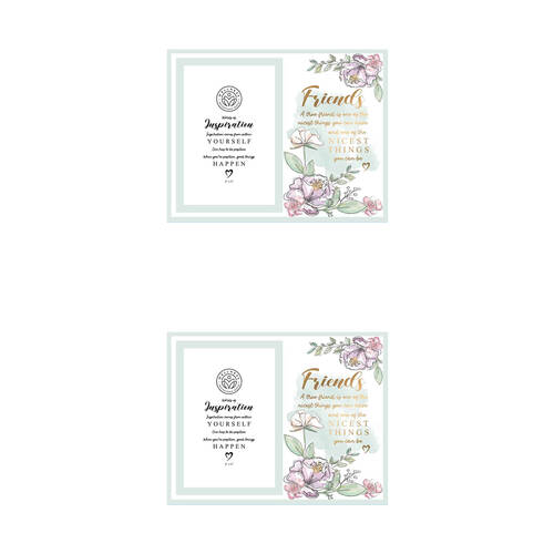 2PK LMD Glass Friends Wellness Photo Frame Decor 29x15cm