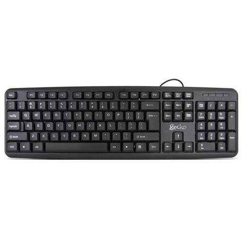 Gecko Office Essentials Basic Wired Keyboard - Black