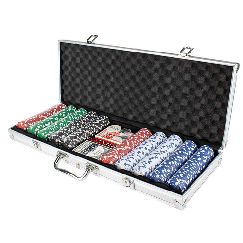 500pc Poker Chips In Case Novelty Tabletop Card Set Game