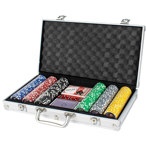 300pc Poker Chips W/Numbers In Novelty Tabletop Card Set Game