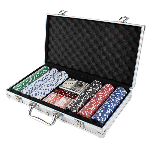 300pc Poker Chips W/Case Novelty Tabletop Card Set Game