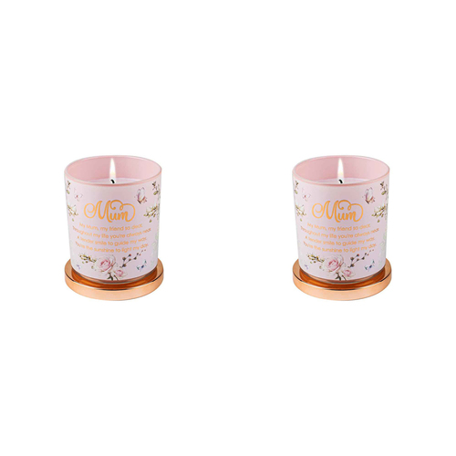 2PK Mum Candle Vanilla Scented 45hr Burn Time 9 x 8cm Gift Set