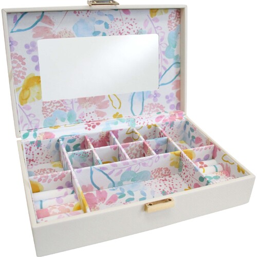 LVD MDF Glass 25.5x17.5cm Jewellery Box Storage Rectangle - Funfetti