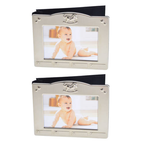 2x Gibson Gifts Rocking Horse Photo Album R Decor - Silver