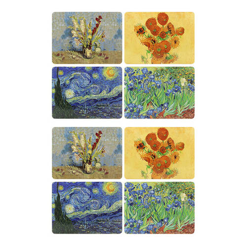 2x 4pc Gibson Gifts Artists Place Mat Table Protector Rectangle 29x22cm