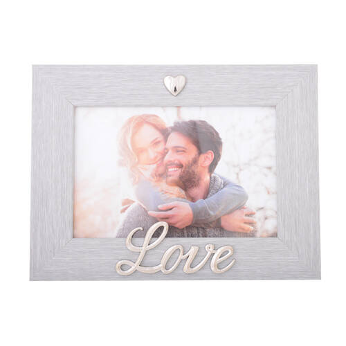 Gibson Gifts Silver Heart Love 6x4 Keepsake Memory Photo Frame Holder