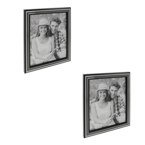 2PK Gibson Gifts Grey Shades Epoxy 8x10 Keepsake Memory Photo Frame Holder
